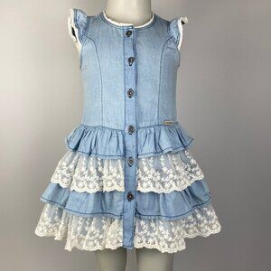 Calvin Klein Ruffled Lace Dress size 2